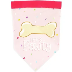 Blue Panda Pink Dog Birthday Bandana, Let's Pawty