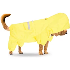 Okuna Outpost Dog Raincoat Jacket, Pet Rain Slicker With Hood, Medium (18.2 X 16.9 In, Yellow)