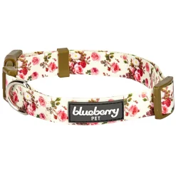 Blueberry Pet Spring Floral Ivory Dog Collar -PetPals Group shop 6173285 ALT
