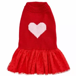 Blueberry Pet Dog My Cutie Princess Heart Sweater Dress -PetPals Group shop 6174095 ALT2