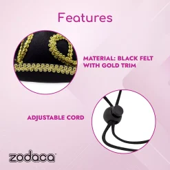 Zodaca Mini Dog Sombrero Party Hat For Cinco De Mayo, Small Pet Fiesta Costume (Black) -PetPals Group shop 6184627 ALT3