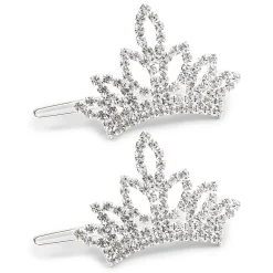 Zodaca 2.5 X 1.4 Inch Dog Crown With White Rhinestone, Small Pet Tiara (2 Pack)