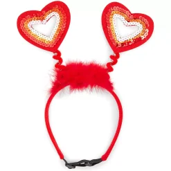 Zodaca Valentines Dog Clothes, Heart Headband And Collar For Med To Large Dogs (2 Pieces) -PetPals Group shop 6184660 ALT3