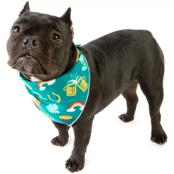 Zodaca St Patricks Bandana Set For Dogs, Irish Dog Costumes Accessories (Green, 6 Pack)