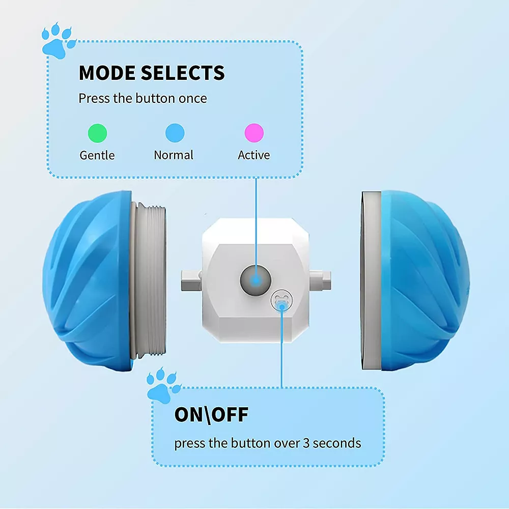 Cheerble Wicked Cyclone Indoor Outdoor Automatic Interactive Dog Toy Ball, Blue 6 Cheerble Wicked Cyclone Indoor Outdoor Automatic Interactive Dog Toy Ball, Blue - Image 4