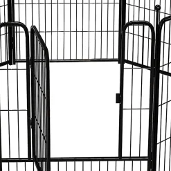JOMEED Indoor And Outdoor 8-Panel, 32-Inch High Dog Pet Playpen With Door, Black -PetPals Group shop 6228949 ALT2