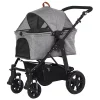 PawHut Small Dog Stroller With 4 Position Adjustable Canopy And Storage, Grey -PetPals Group shop 6258879