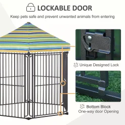 PawHut 60" X 52" Heavy-Duty Outdoor Pet Cage Kennel W/ Weather-Resistant Roof -PetPals Group shop 6260092 ALT3