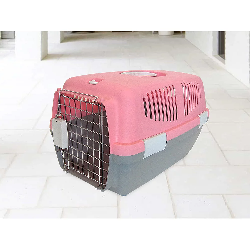 YML Small Plastic Carrier For Small Animal, Pink 4 YML Small Plastic Carrier For Small Animal, Pink - Image 2
