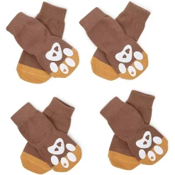 Zodaca Anti-Slip Dog Socks For Medium Dogs, Paw Protection (4 Pairs)