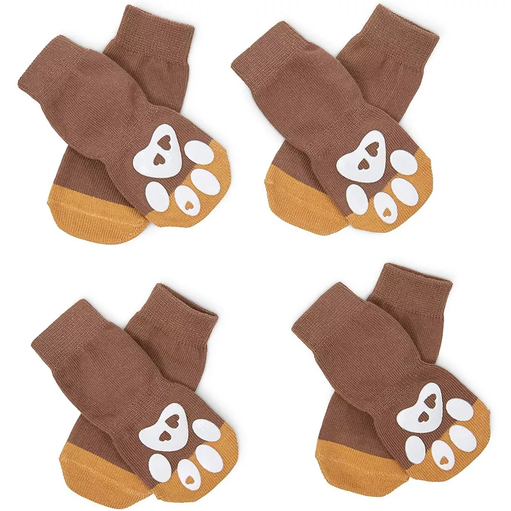 Zodaca Anti-Slip Dog Socks For Medium Dogs, Paw Protection (4 Pairs) 3 Zodaca Anti-Slip Dog Socks For Medium Dogs, Paw Protection (4 Pairs)